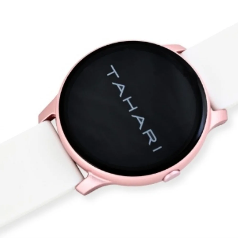 Tahari Ladies Smart Watch with Rose-Gold-Tone - White Silicone